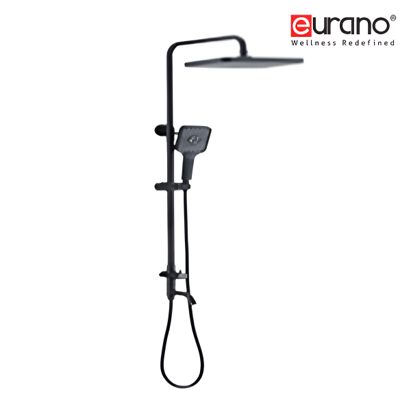 Exposed Lever Shower Post With Rise Pipe (Black)