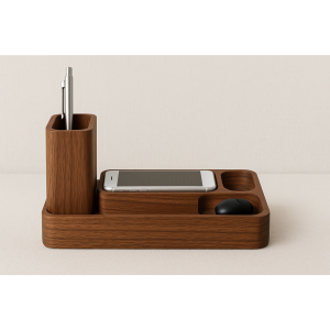 Walnut Wood Desk Organizer