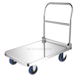 400kg V-MOZ STAINLESS STEEL PLATFORM HAND TRUCK (SSB-400) 四轮白钢板推货车