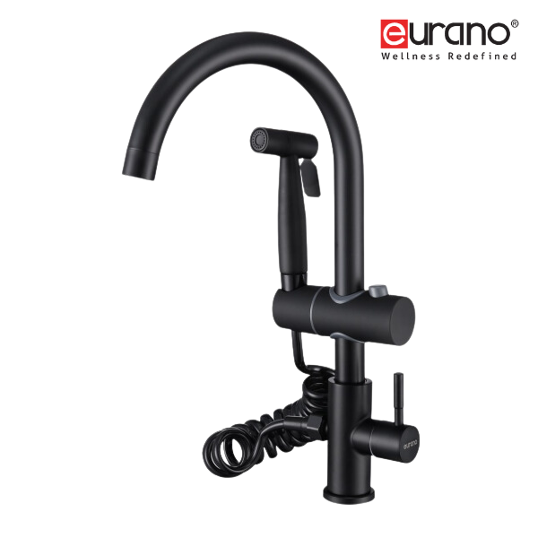 Swivel Pillar Sink Tap With Rinsing Spray