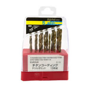 13pcs EURO HIGH SPEED STEEL DRILL BIT SET (A/F)  不锈钢金钢铁钻嘴套装 - 英制