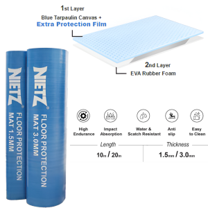 NIETZ BLUE FLOORGUARD FLOOR PROTECTION MAT FOR CONTRACTOR/CONTRUCTION SITE 装修地板保护垫