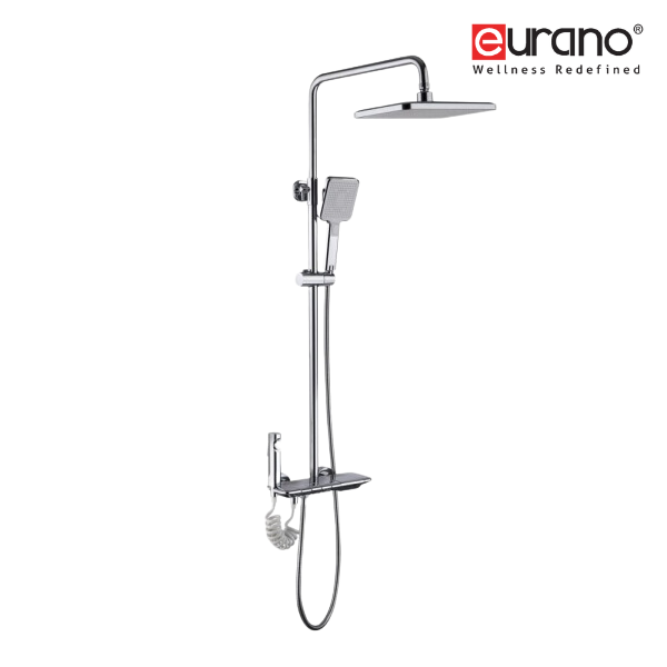 12'' Rectangle Rain Shower, 3Function-Square Hand Shower, Rinsing Spray & Spout (Chorme)