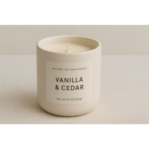 Natural Soy Wax Candle – Vanilla & Cedar