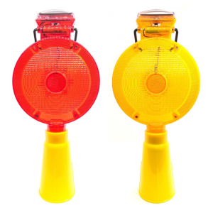 SOLAR TRAFFIC BLINKER WARNING LAMP ROUND (YELLOW/RED) (CONE) 太阳能警示路灯黃/红色 (圆管)
