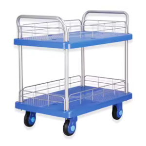 350kg V-MOZ PVC DOUBLE DECK PLATFORM HAND TRUCK TROLLEY (YB-532) 四轮PVC板双层推货车