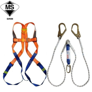 SIRIM HORNET FULL BOBY SAFETY HARNESS C/W ABSORBER & TWIN LANYARD (HT08K & HT02) 全身双钩安全带