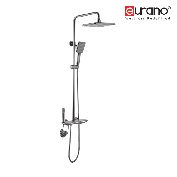 12'' Rectangle Rain Shower, 3Function-Square Hand Shower, Rinsing Spray & Spout (Gun Metal)